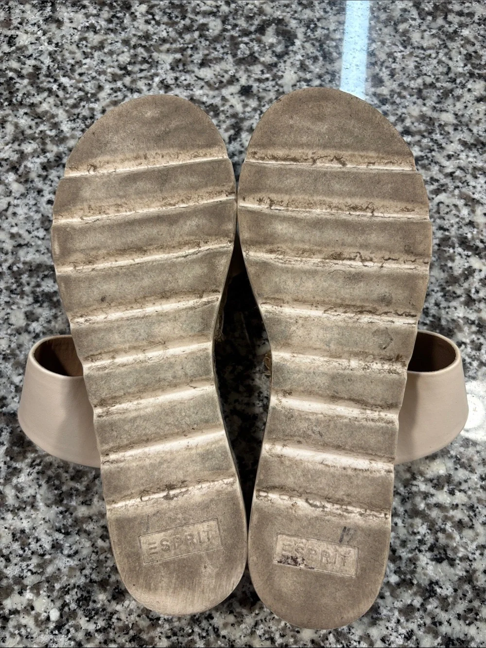 Esprit Women's Beige Double-Band Slide Sandals